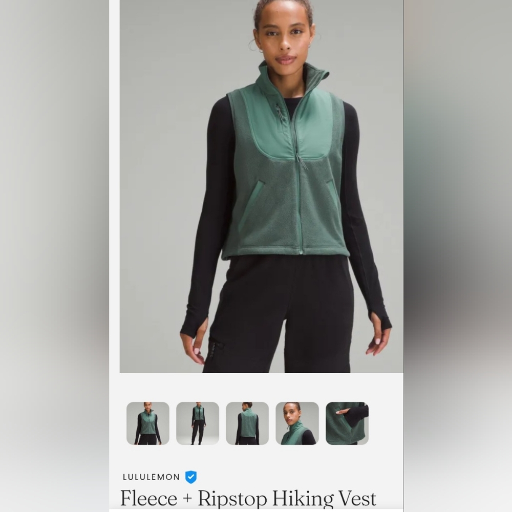 Lululemon Green Fleece Hiking Vest